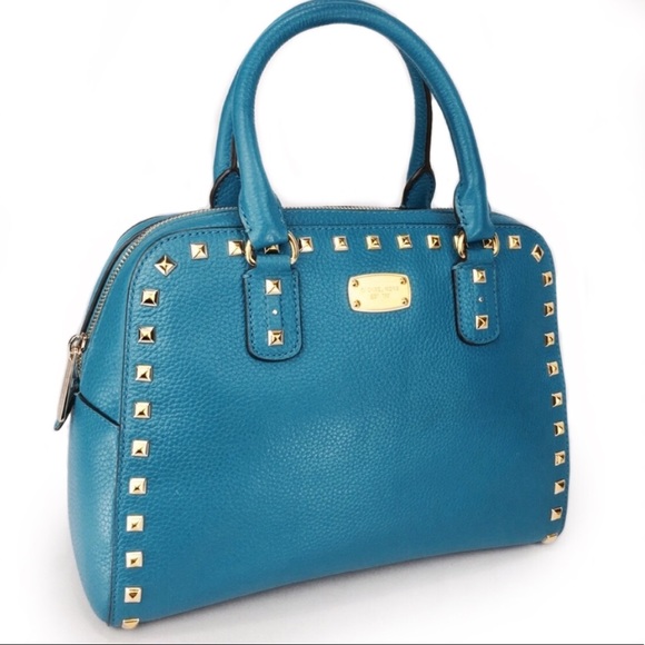 Michael Kors Handbags - MICHAEL KORS Pebbled Leather Stud Satchel!